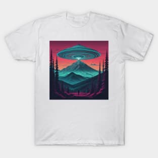 UFO Chronicles Podcast - UFO Glitch Artwork V7 T-Shirt